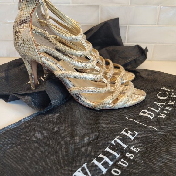 Heeled Dressy Strappy Sandals WHITE HOUSE BLACK MARKET - Picture 5 of 5